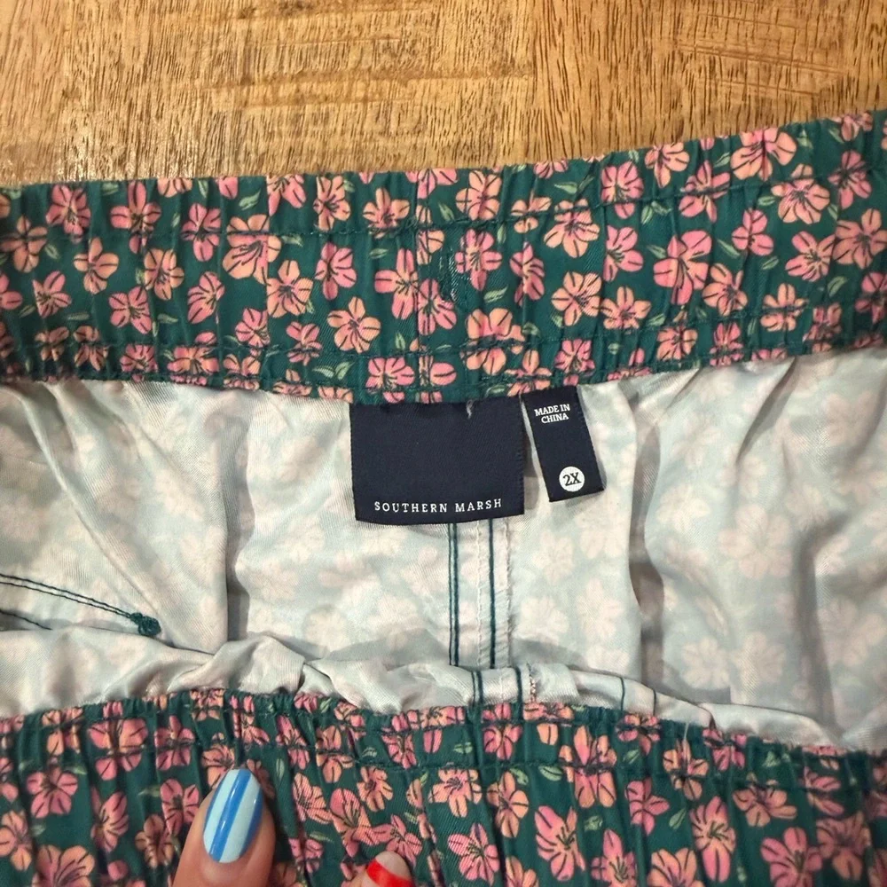 Southern Marsh Navy Shorts with Pink Floral Print